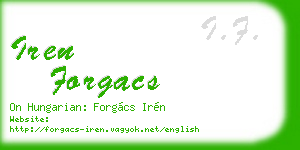 iren forgacs business card